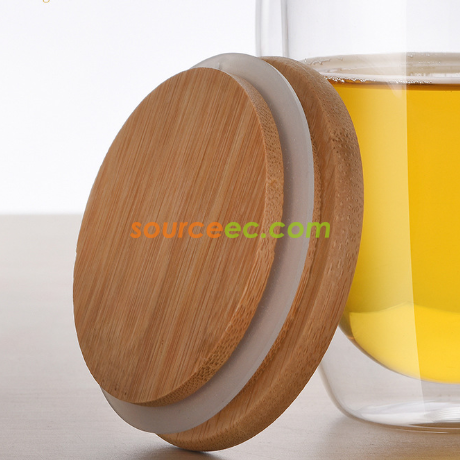 Customization Double-layer glass with bamboo lid Corporate Gifts