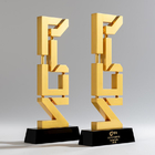 Letter Shaped Metal Crystal Trophy