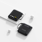 3C Certified Square Mobile Power Bank With Built-In Cable