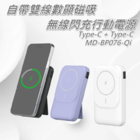 Built-in Dual-Wire Digital Display Magnetic Wireless Flash Charging Power Bank (Dual Type-C, BSMI certificate)
