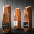 Solid wood trophy