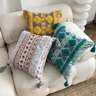 Tufted Linen Printed Cushion