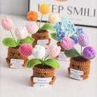 Knitted flower plant pot